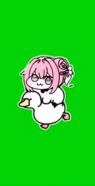 Anime Character Riding Duck