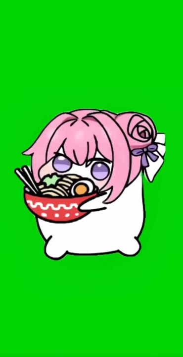 Anime Girl Eating Noodles