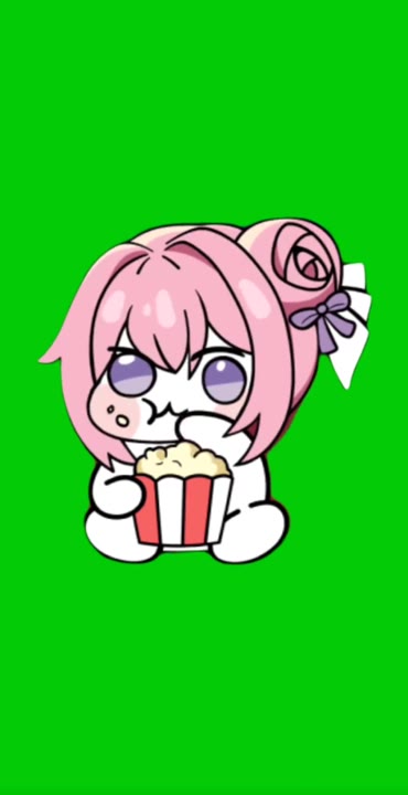 Anime Girl Eating Popcorn