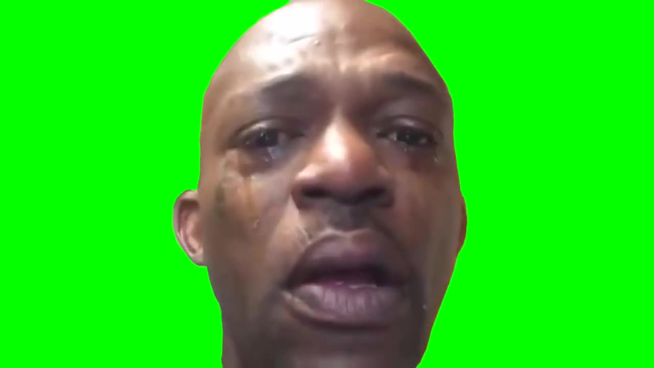 Black Guy Crying Green Screen