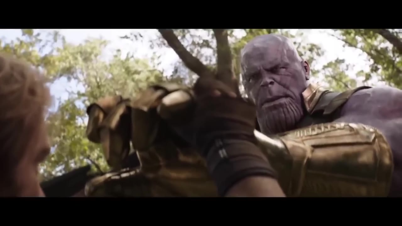 Captain America holding back Thanos (had to cut the sound cuz copyright)