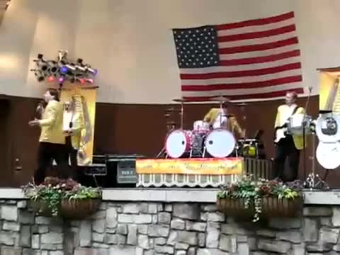 Excited drummer
