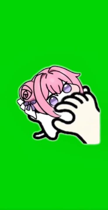 Hand Holds Anime Character