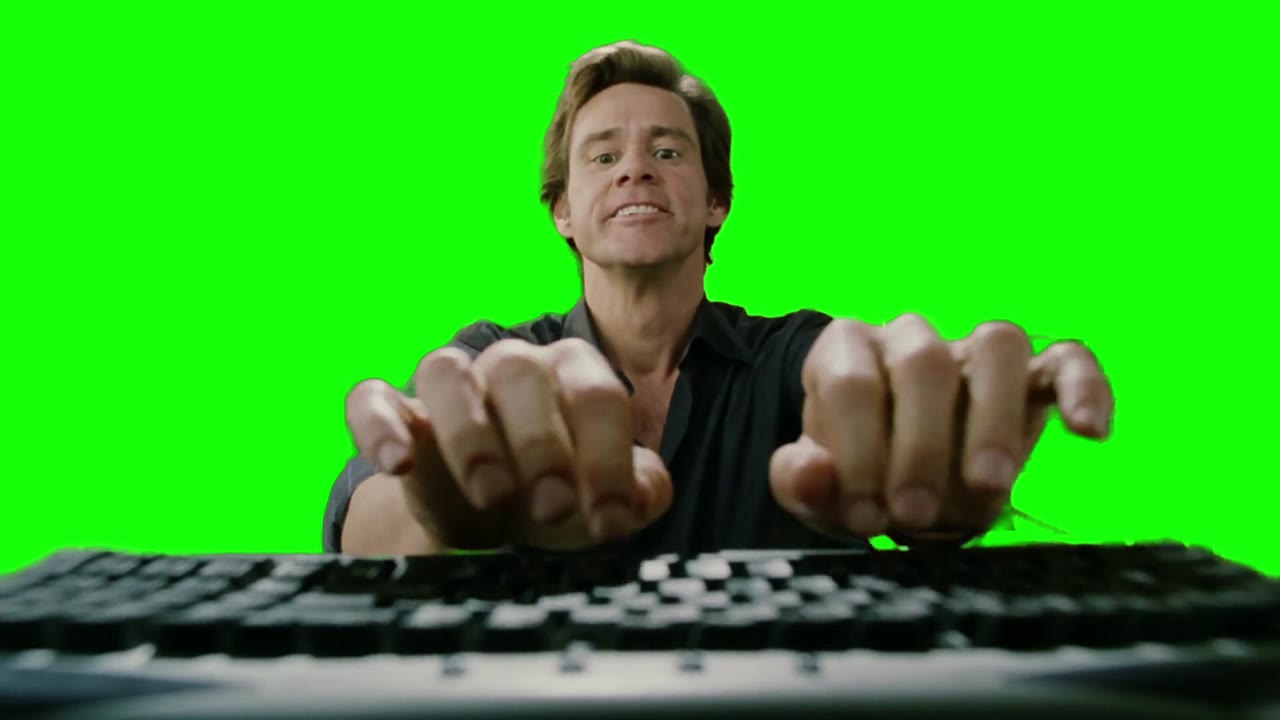 Jim Carrey - Typing Green Screen