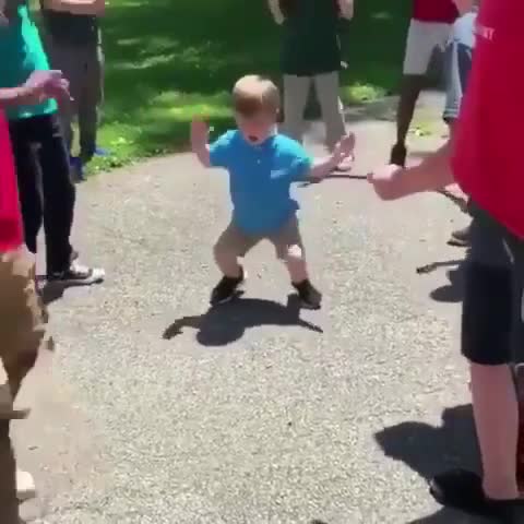 Kid busts a move