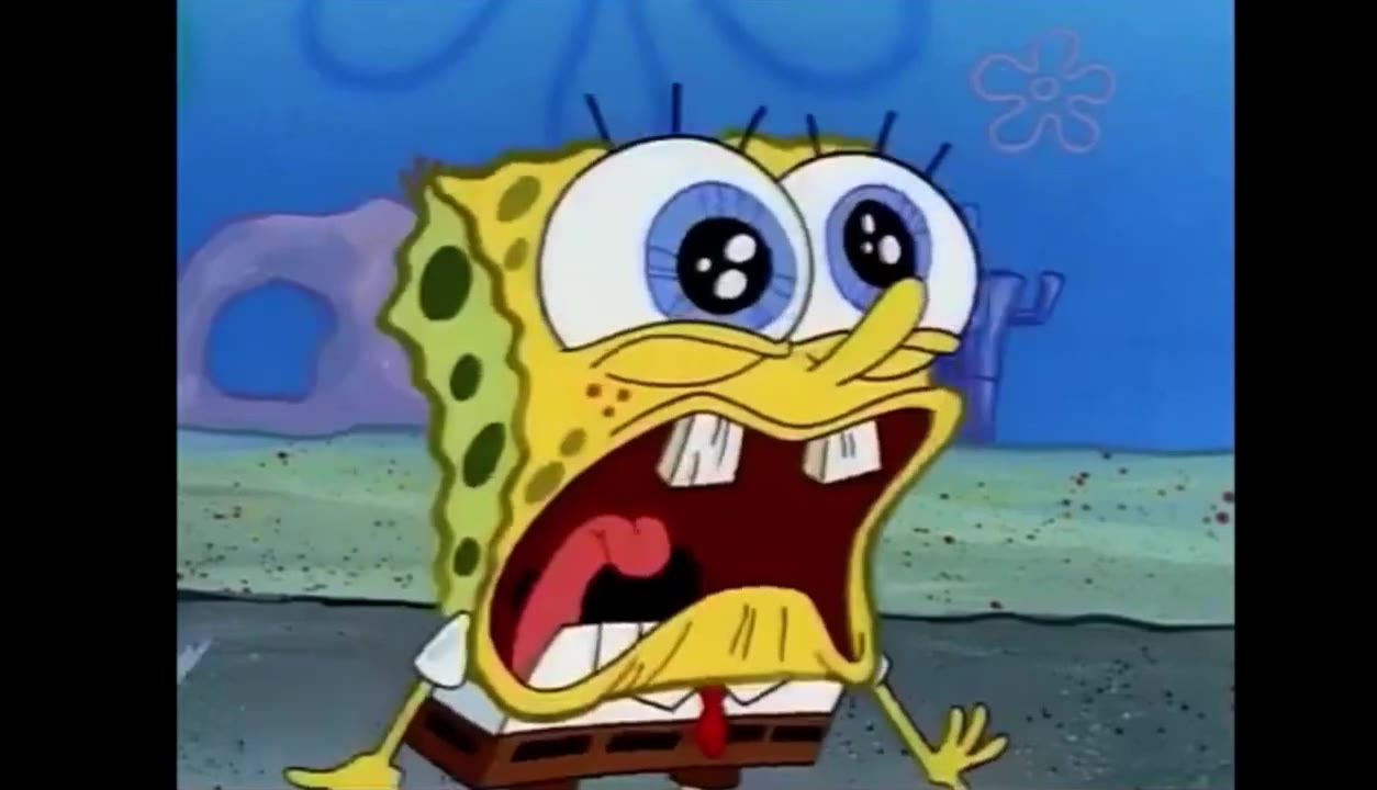 SpongeBob Crying and Running Away